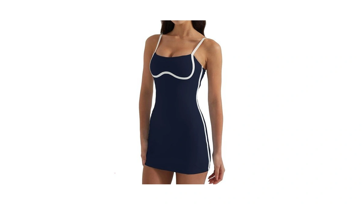 Hxunjw Women's Tennis Dress With Built-in Bra & Shorts Pockets,