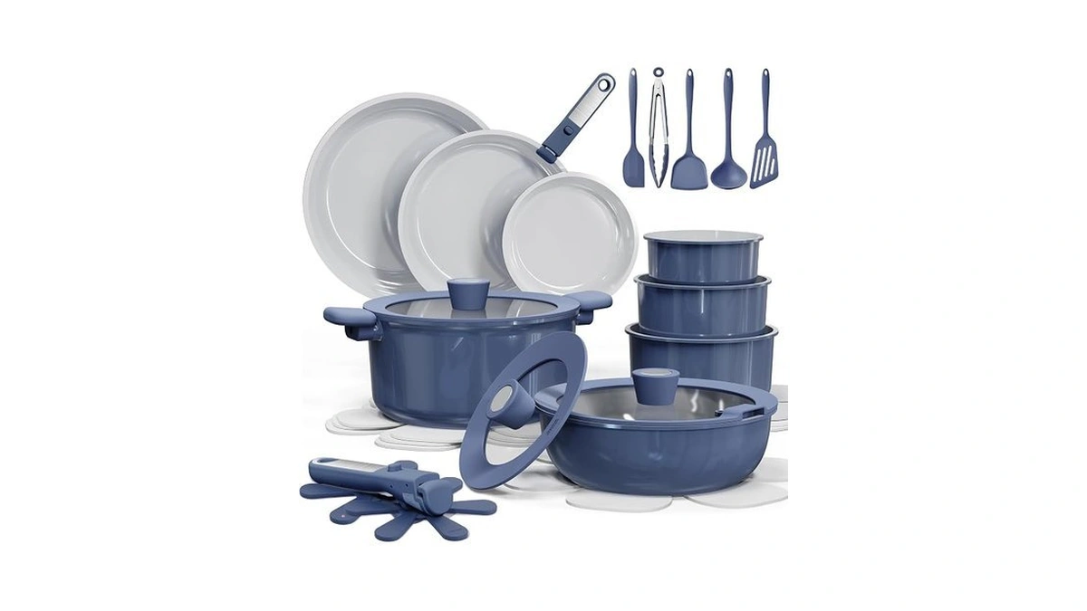 Carote 27pcs Ceramic Cookware Set Nonstick, Pots And Pans Set