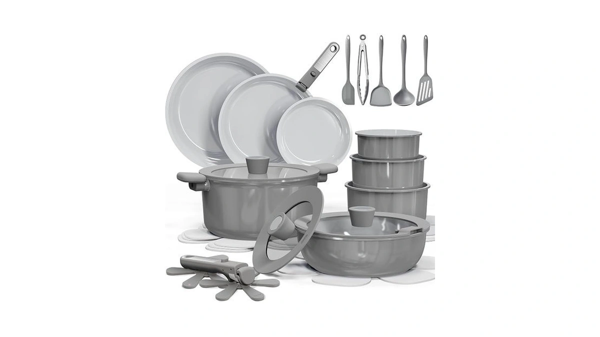 Carote 27pcs Ceramic Cookware Set Nonstick, Pots And Pans Set