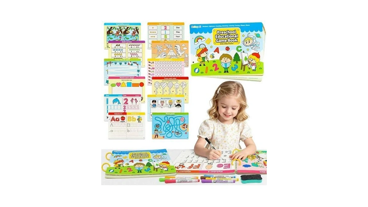Dr.rapeti Preschool Learning Activities Educational Workbook Busy Book 58 Pages