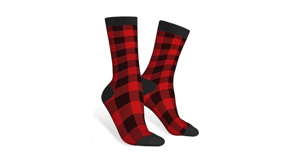 Aoyego Buffalo Plaid Crew Socks