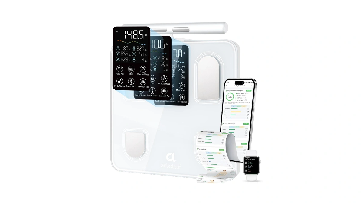 Arboleaf Scale For Body Weight, Upgrade 50+ Metrics 8-electrode Smart