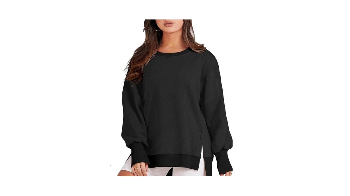 Eytino Women Plus Size Sweatshirt Long Sleeve Crew Neck Casual