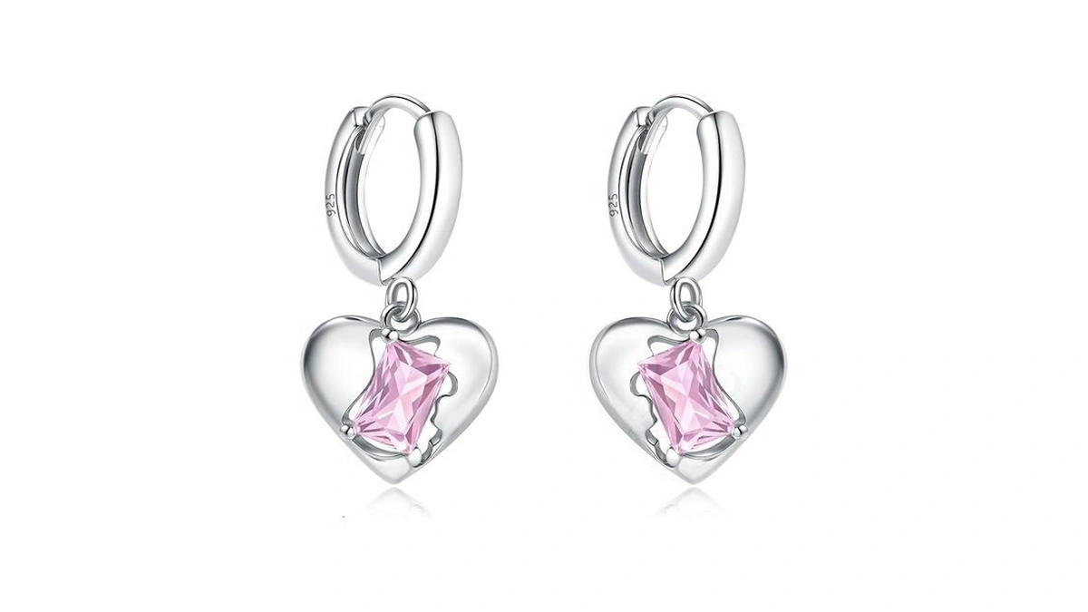 Xiuqilai 925 Sterling Silver Heart Earrings For Women, Dainty Huggie