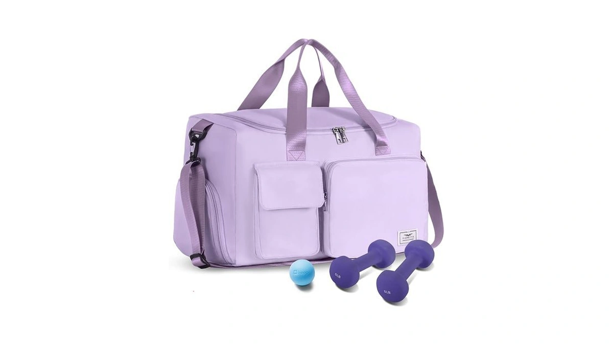 Fioretto Women's Gym Duffle Bag With Shoes Compartment, 30l Capacity,