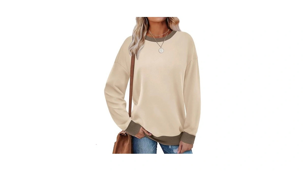 Saloogoe Long Sleeve Shirts For Women Loose Fit Sweatshirts Fall