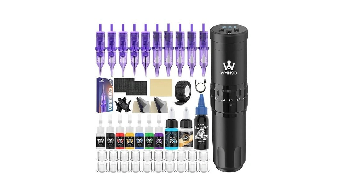 Wireless Tattoo Gun Kit For Beginners, Cordless Rotary Tattoo Machine