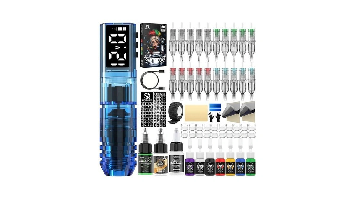 Wireless Tattoo Gun Kit For Beginners, 1500mah Cordless Tattoo Gun