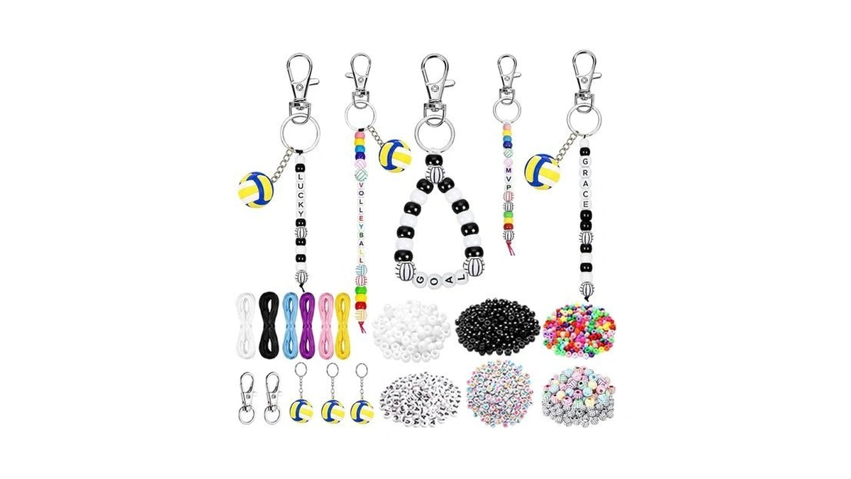 Volleyball Gifts For Girls, 710 Pcs Diy Volleyball Keychain Making