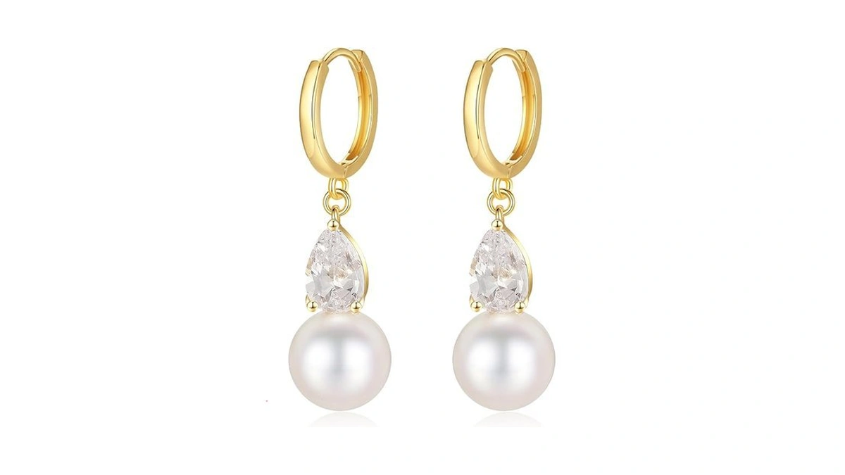 Dclovery Pearl Earrings For Women Cute Bow Pearl Drop Earrings