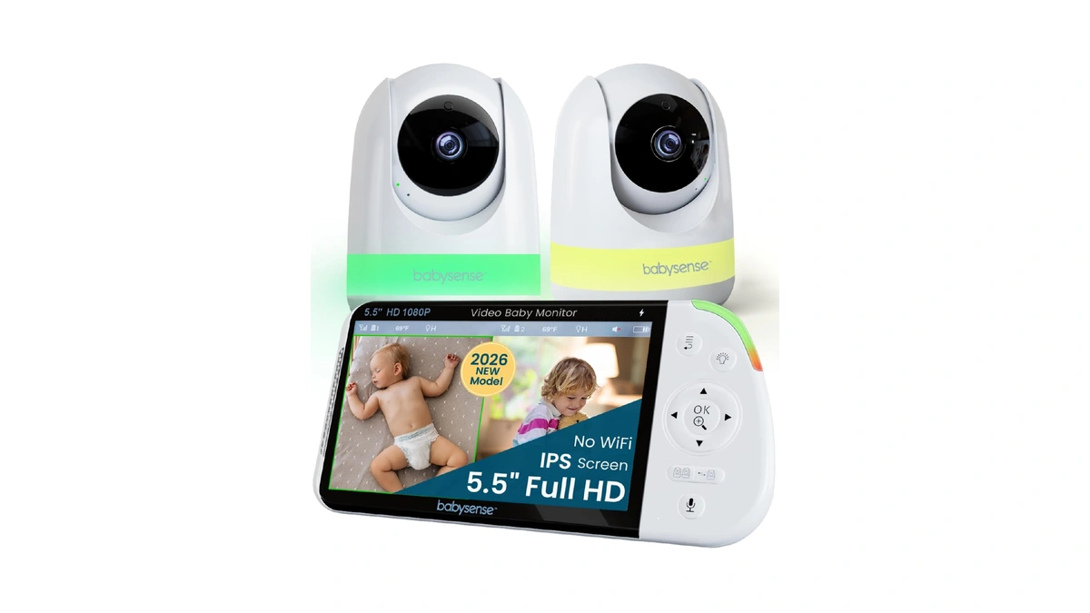 Babysense Pro Full Hd 5.5" Split Screen Baby Monitor With