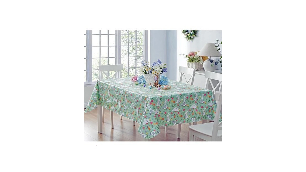 Newbridge Easter Cotton Tail Bunny Party Vinyl Flannel Backed Spring
