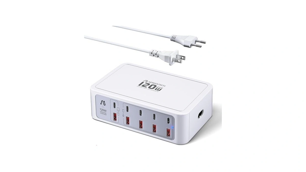 Aergiatech 10-ports Usb And Usb C Charging Station, 120w Usb