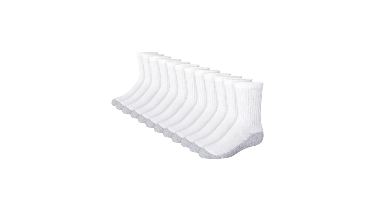 Hanes Boys' Crew Socks Pack, Socks For Boys Age 5-12,