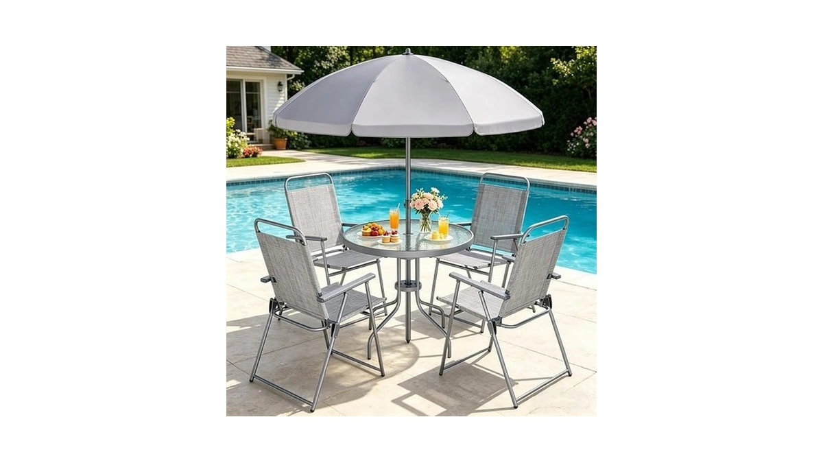 Shintenchi 6 Piece Outdoor Patio Furniture Set, Small Outdoor Patio