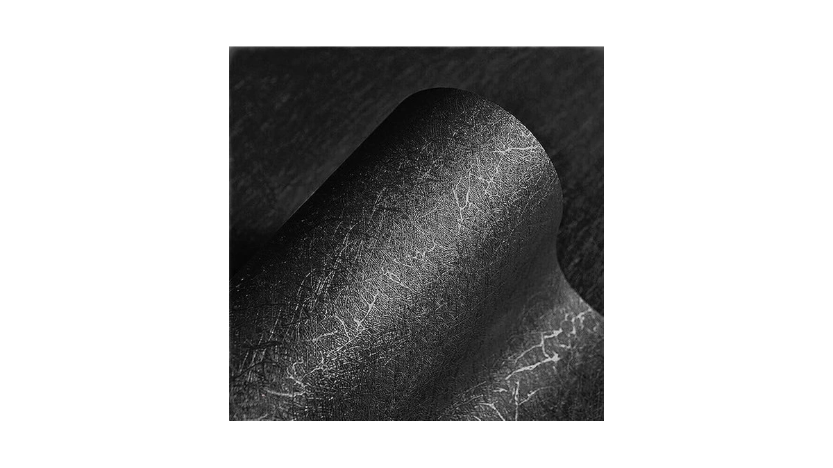 15.7" X 196.8"black Silk Wallpaper Embossed Self Adhesive Peel And