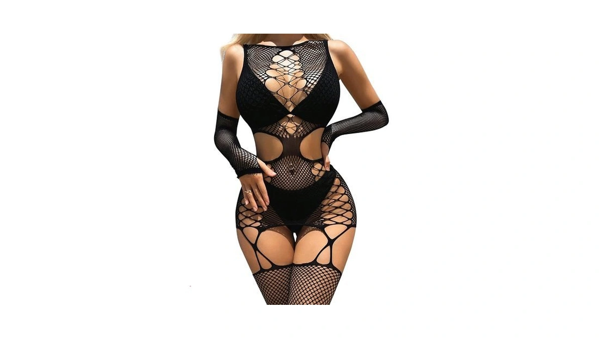 Famstar Sexy Lingerie For Women Naughty Fishnet Lingerie Set Bodysuit
