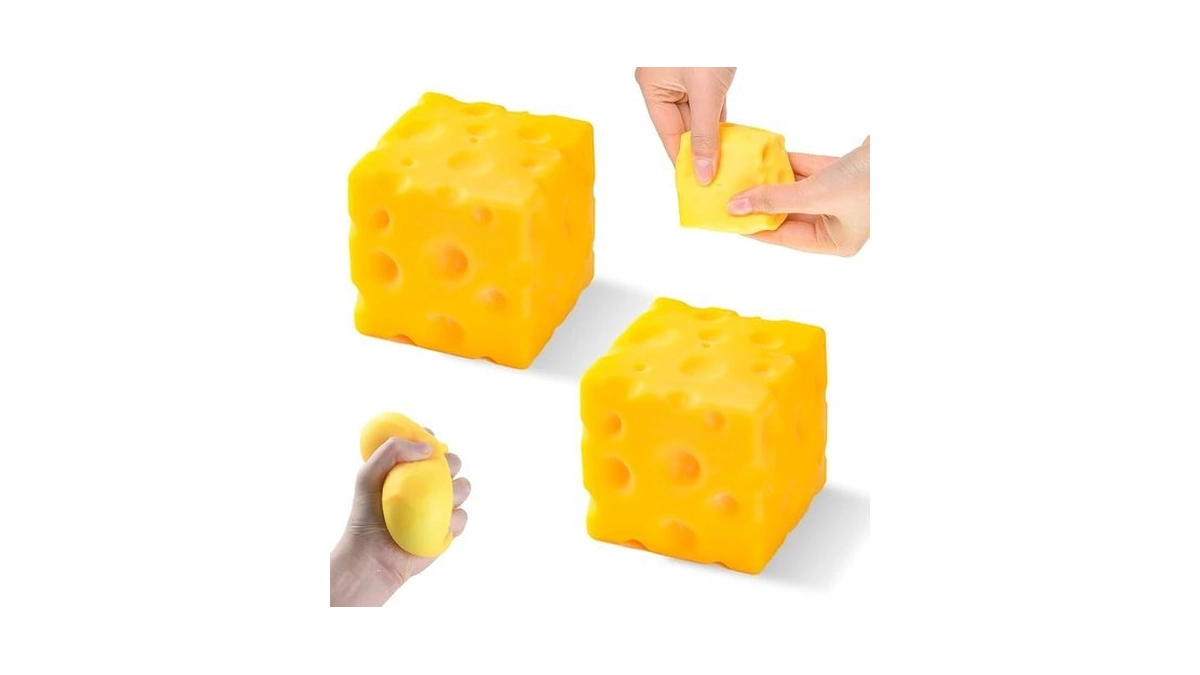 Cheese Squishy 2pcs, Soft Sensory Fidget Toy That Always Returns