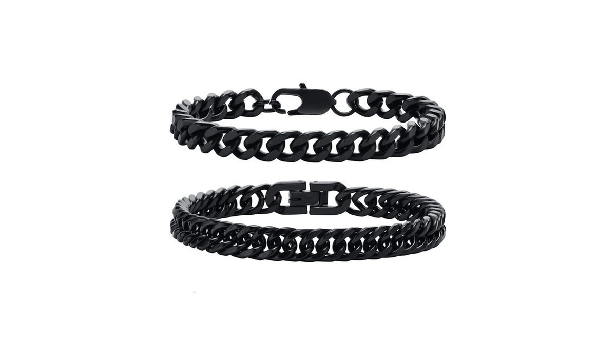 Vnox Mens Bracelet Set - Sturdy 9 Inches Stainless Steel