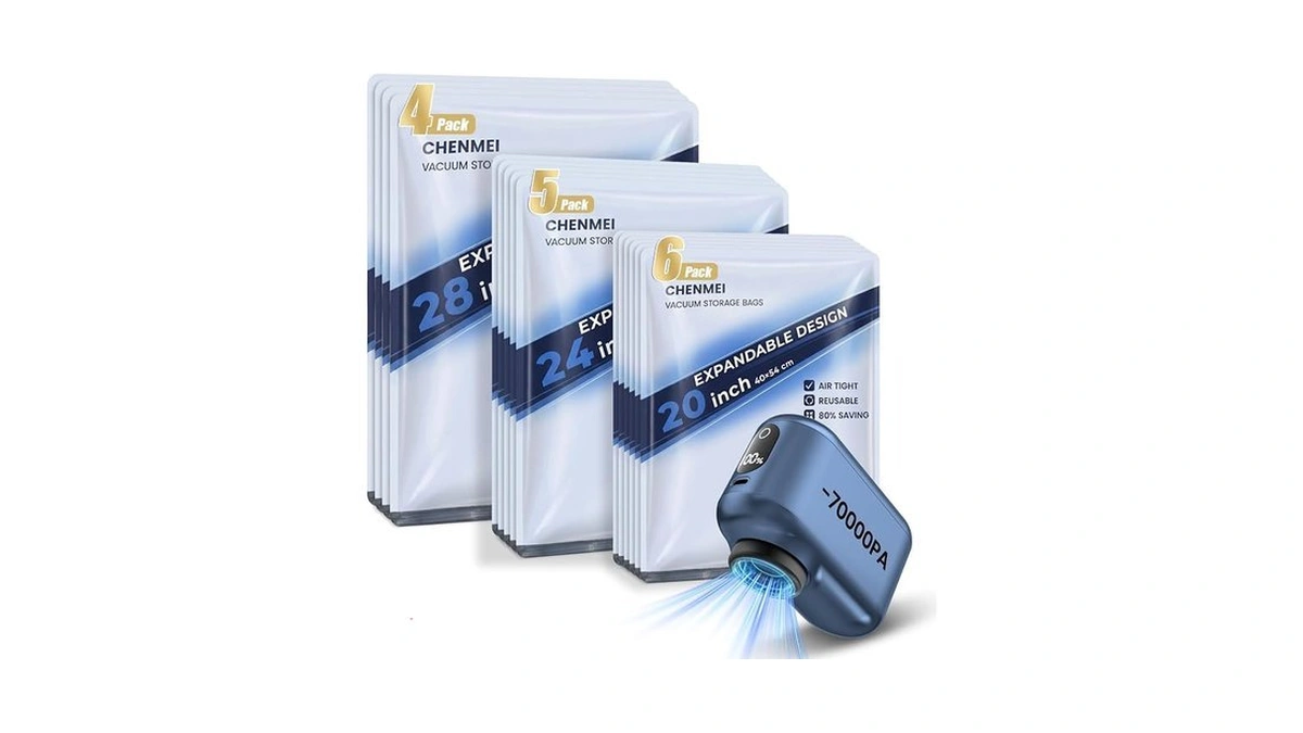 Vacuum Storage Bags For Travel With -70kpa Rechargeable Pump, 15