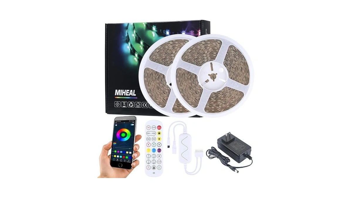 Miheal 5050 Rgb Led Strip Lights 80ft, Color Changing Rope