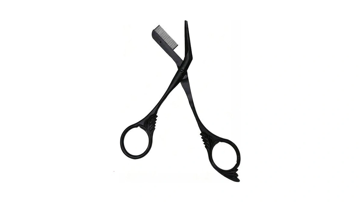 Eyebrow Scissors Trimmer With Comb, Unisex Eyebrow Grooming Tool For