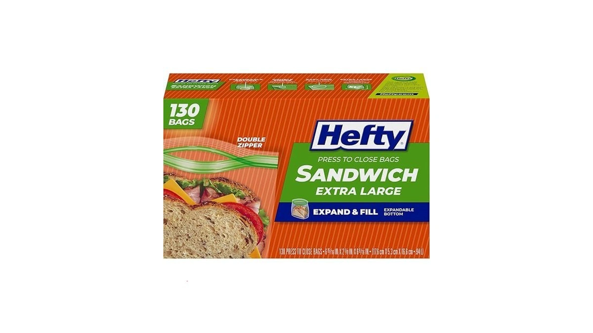 Hefty Xl Press To Close Plastic Sandwich Expand And Fill