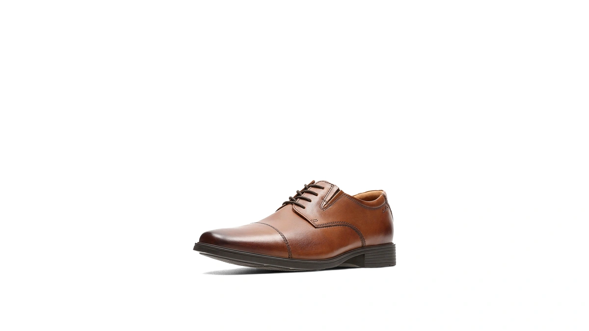 Clarks Men Tilden Cap Oford Shoe Dark Tan