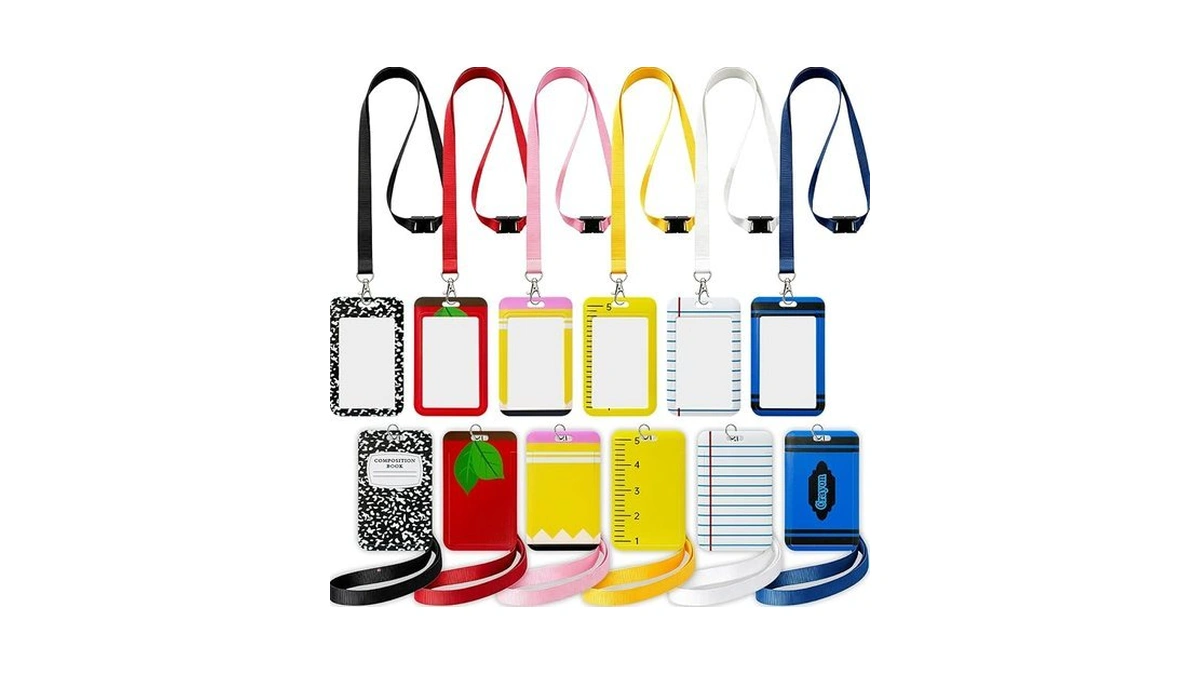 12 Pack Teacher Lanyards With Id Badge Holders, Thickened Waterproof