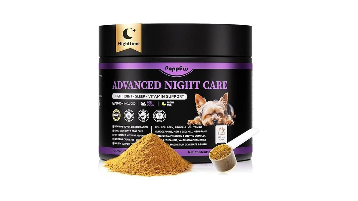 Poppaw Dog Vitamins And Supplements For Nighttime Repair, Calming, Joint,
