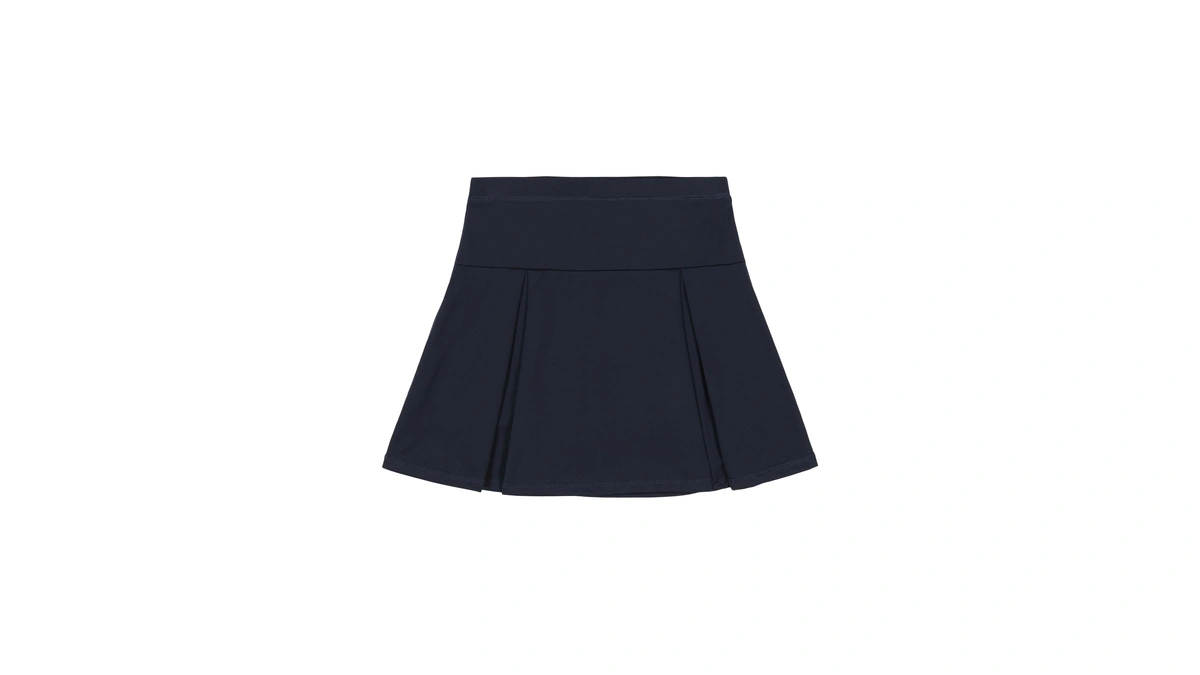Izod Girls School Uniform Sensory-friendly Pleated Scooter Skirt, Navy, 5