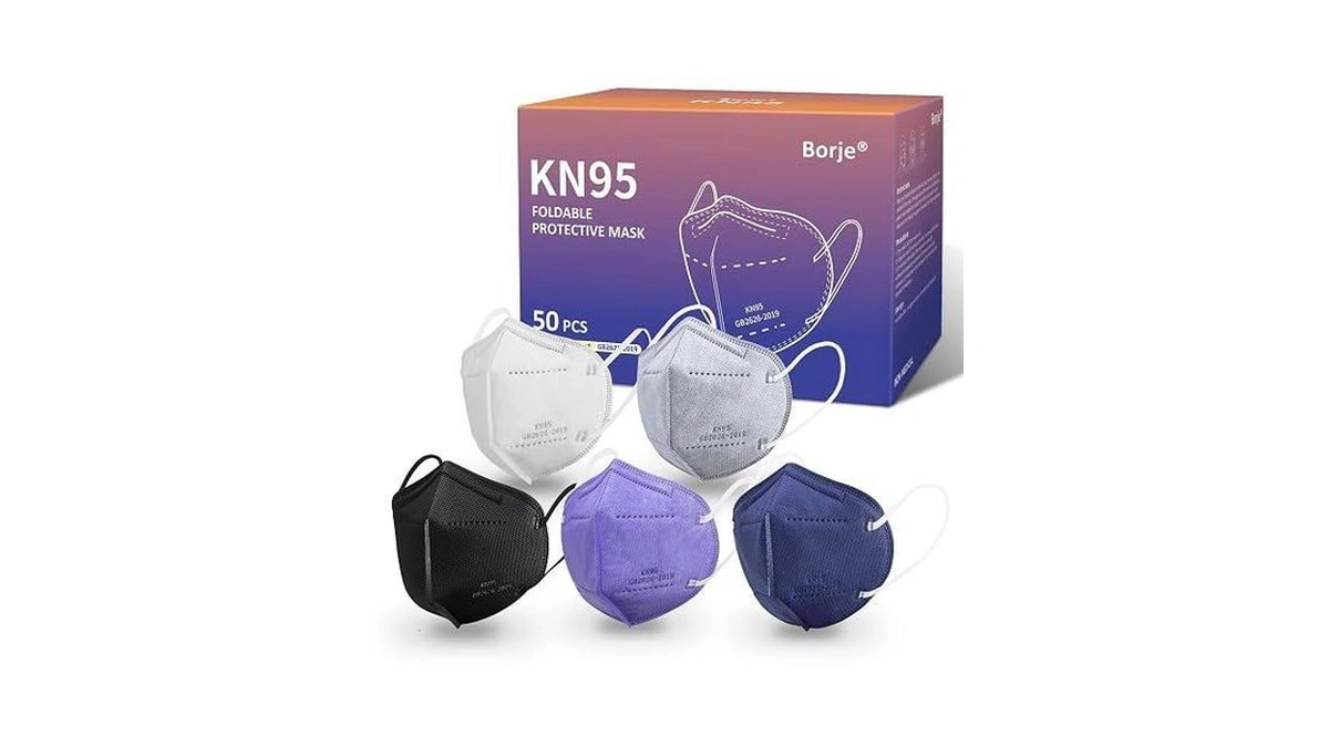 Borje Kn95 Face Masks For Adults, 50 Pcs, 5-ply Protection,