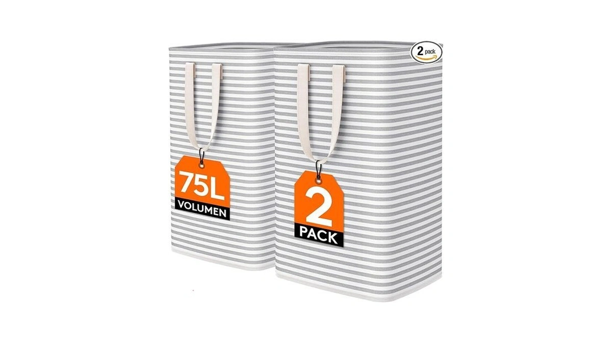 Lifewit 2 Packs Freestanding Clothes Hamper With Carry Handles, Large