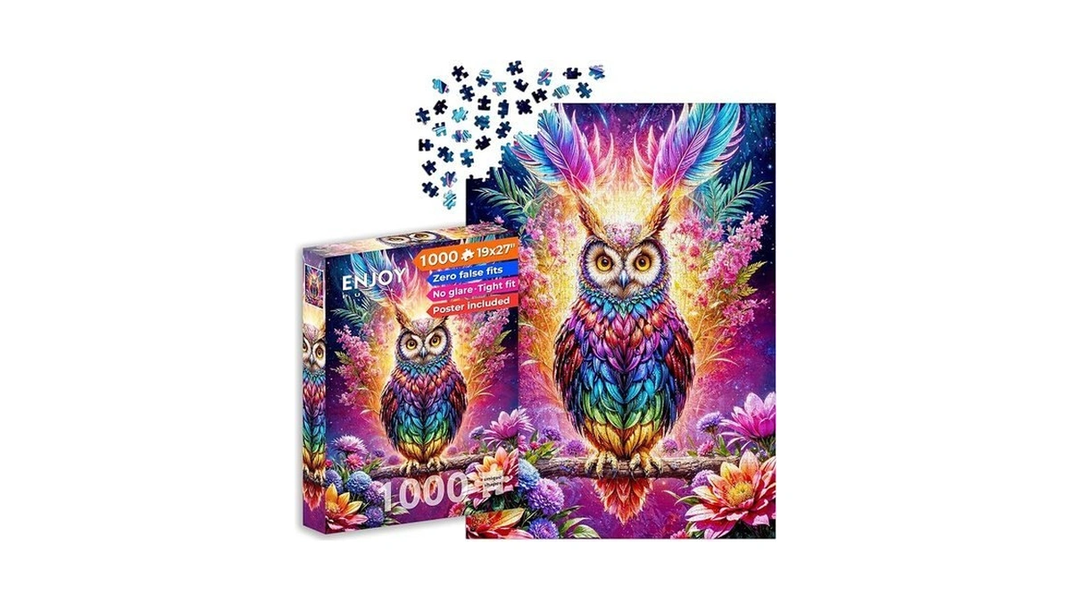1000 Piece Jigsaw Puzzle For Adults - Neon Owl &