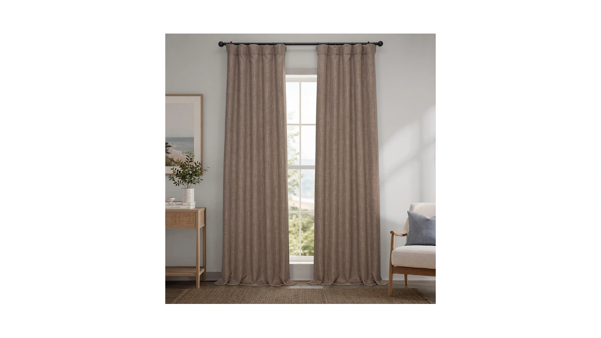 Hpd Half Drapes Fau Linen Curtains For Living