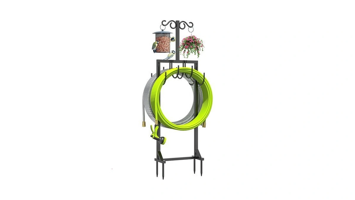 Krzkrz Heavy Duty Garden Hose Holder For Outside - Dual