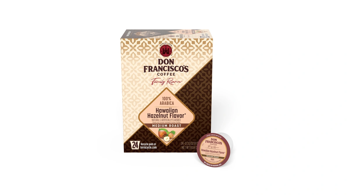 Don Francisco's Hawaiian Hazelnut Coffee Pods, Medium Roast, 24ct