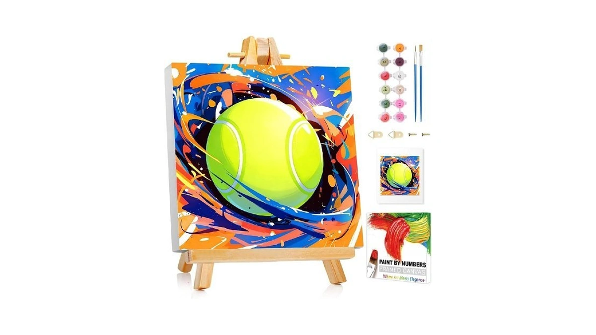Paint By Numbers Kit For Kids With Frame And Easel,