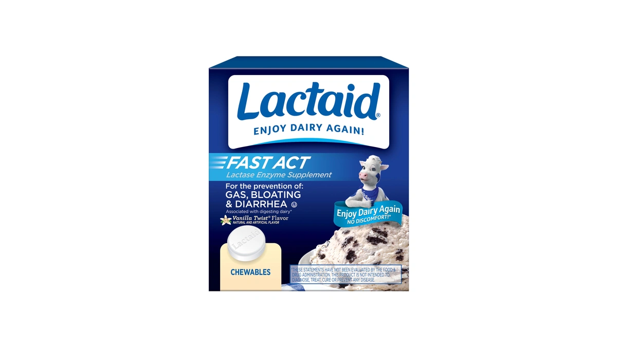 Lactaid Fast Act Chewables That Helps Prevent Gas, Bloating, And