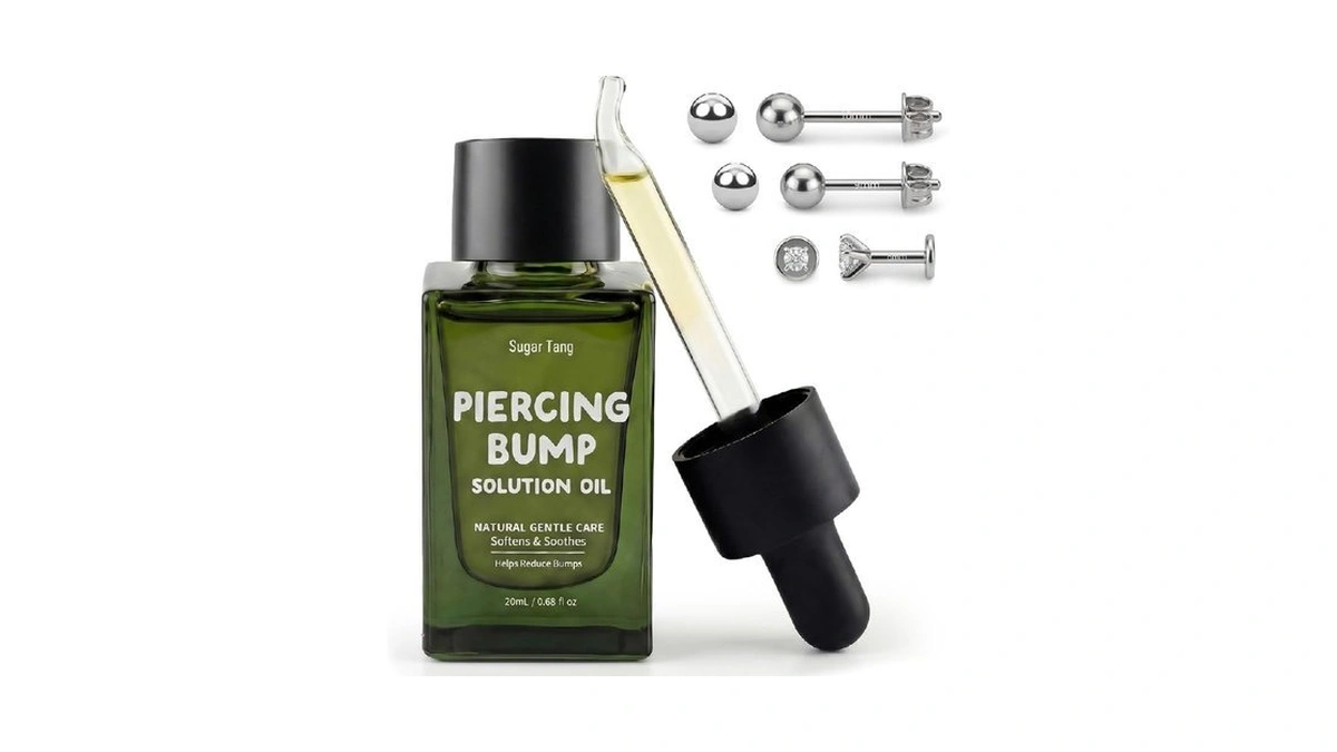 Sugartang Piercing Bump Solution Oil, Natural Jojoba Rosehip Tea Tree,