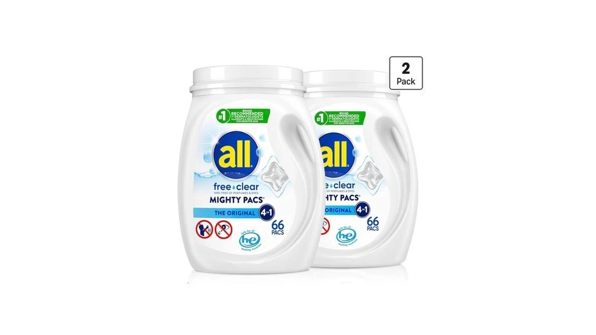 All Free Clear, Original, Mighty Pacs Laundry Detergent Pacs For