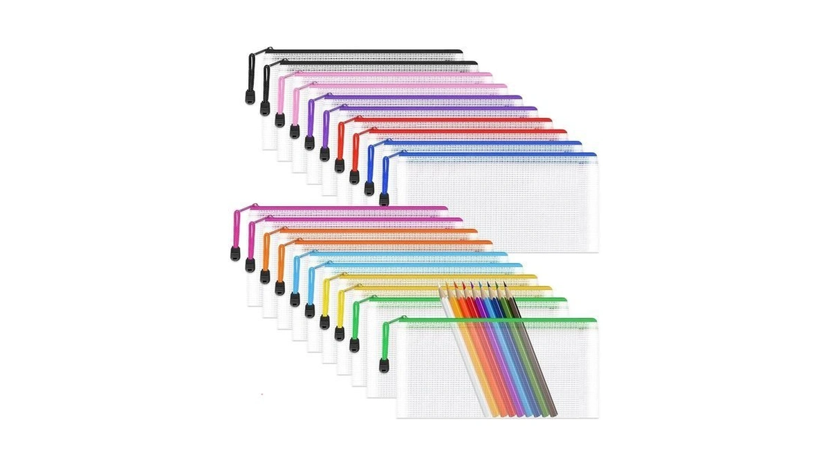 Umriox Clear Pencil Pouch, 9.2 X 4.7 In (10 Colors,