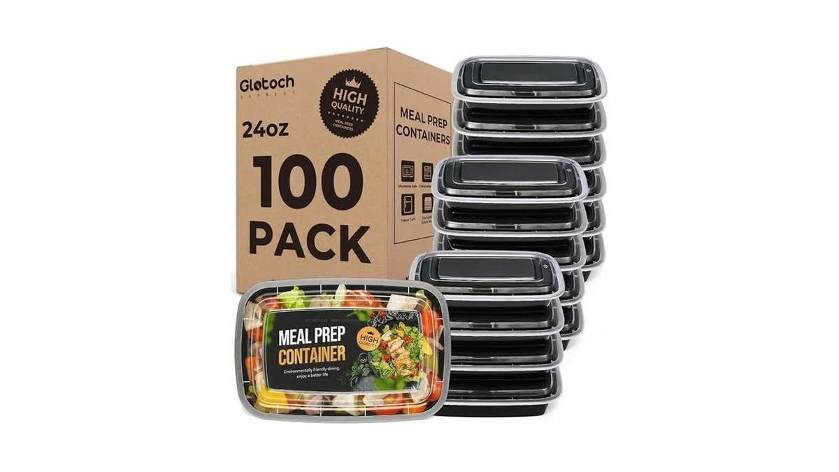 Meal Prep Containers 24oz-100 Pack (200-piece) Reusable Food Storage Containers
