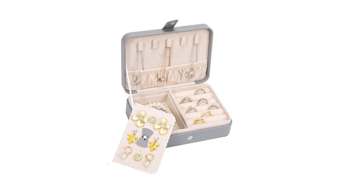 Voova Jewelry Box Organizer For Women Girls, 2 Layer Large