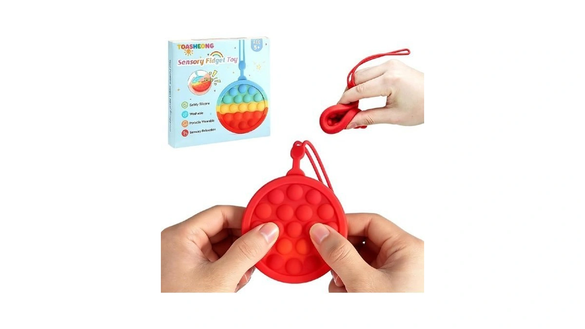 Instant Rebound Fidget Toy With Wrist Strap, No Flip Push