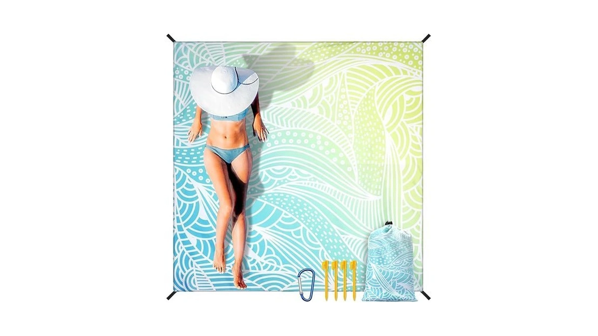 Aisparky Beach Blanket Waterproof Sandproof Quick Drying Beach Mat Extra