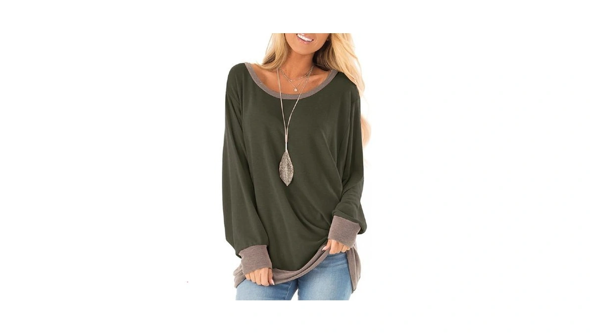 Fallorchid Womens Long Sleeve Tops Crew Neck Tunics Clothes Casual