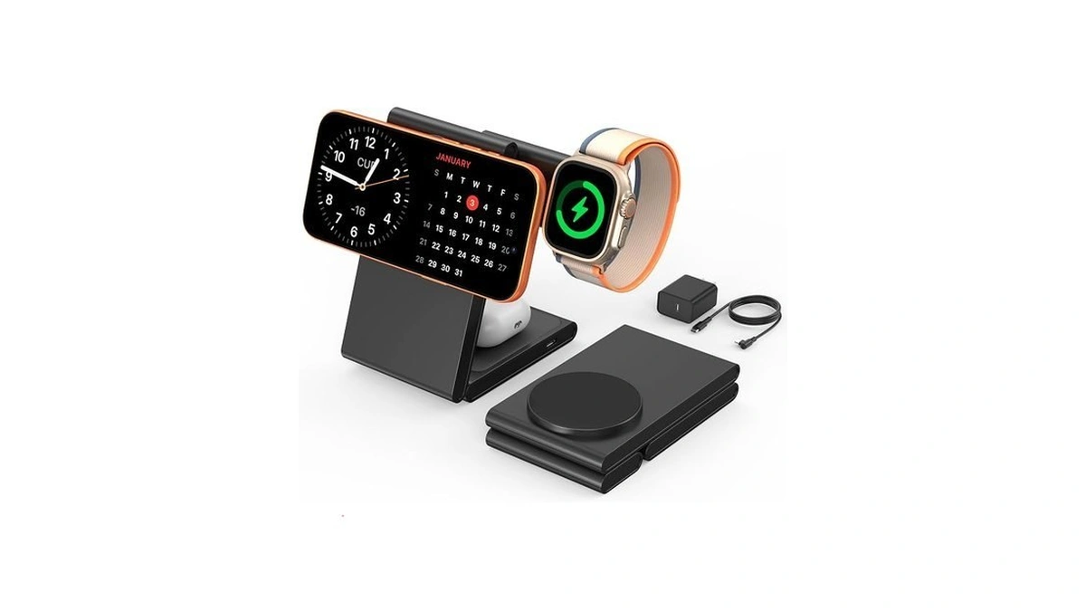 New Travel Foldable 3 In 1 Wireless Charging Station For