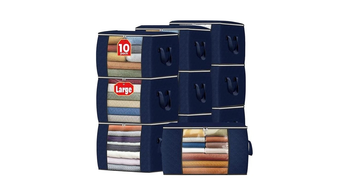 Fab Totes 24 Gallons Clothes Storage,foldable Thick Fabric Blanket Storage