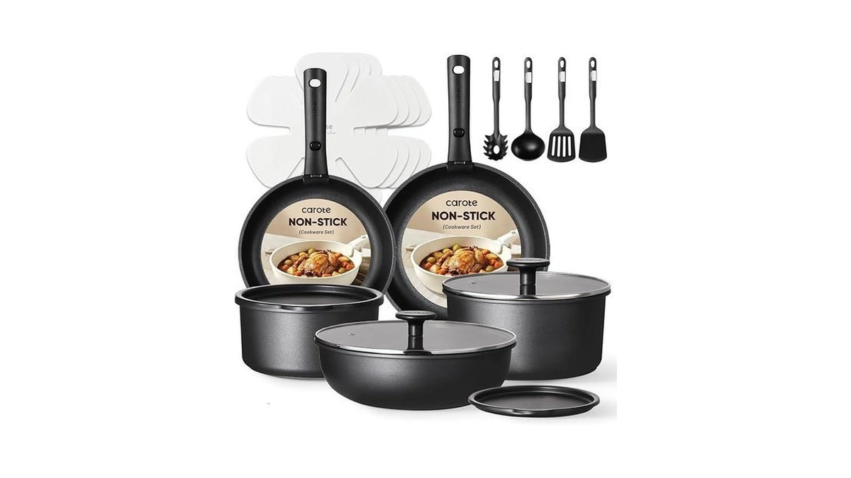 Carote 19pcs Pots And Pans Set Non Stick, Cookware Set